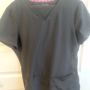 Gray Top and Pant Scrub Set
